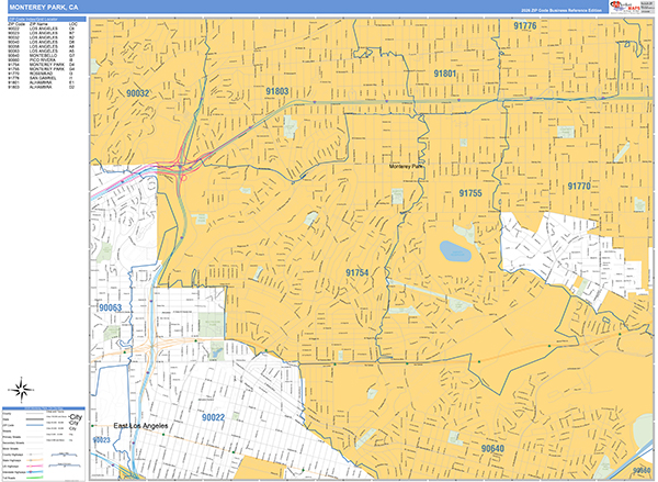 Monterey Park Map Basic Style